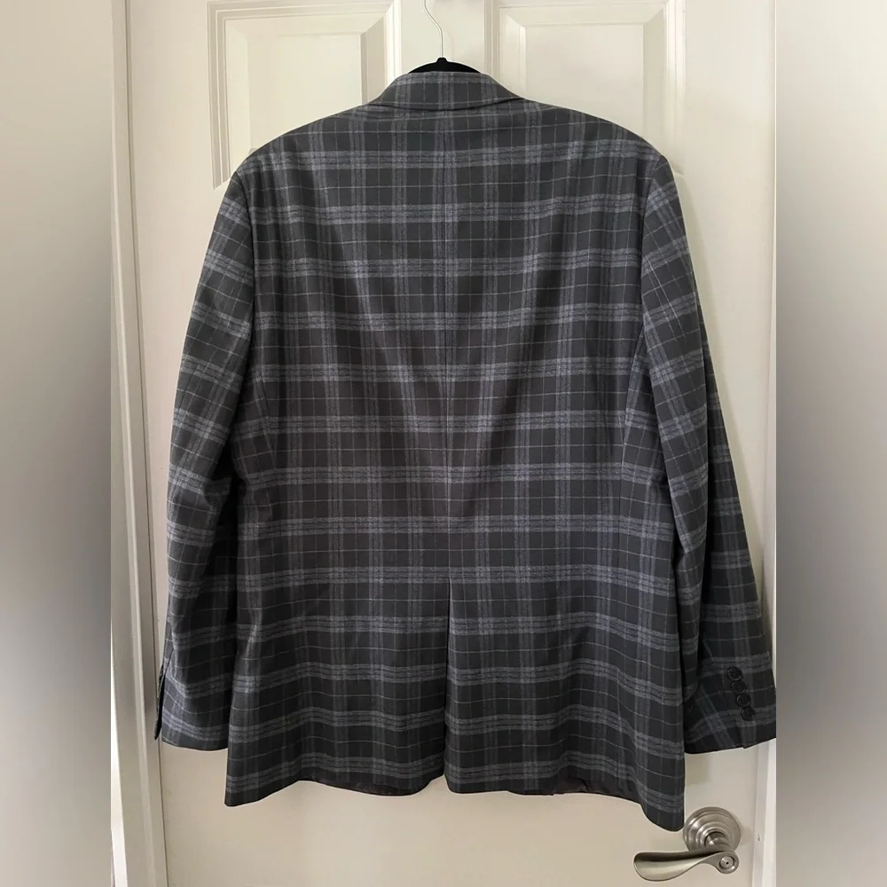 Men’s Black Label Ralph Lauren Blazer Suit Jacket Gray & Black plaid 42L
